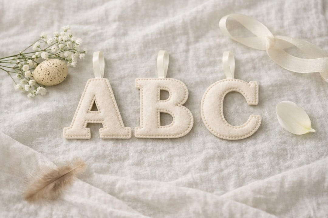 Felt Alphabet Letter Templates, Neutral Nursery Decor (digital PDF