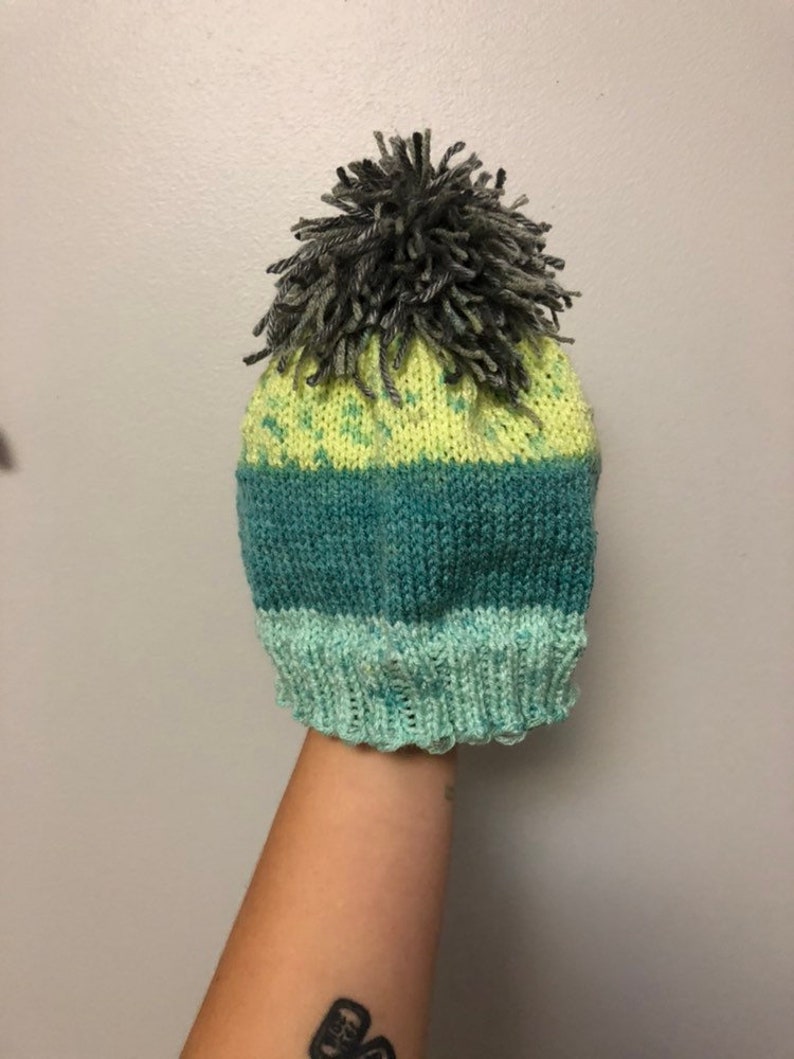 green toddler winter hat