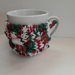 Holiday Stars Cable Knit Mug Cozy