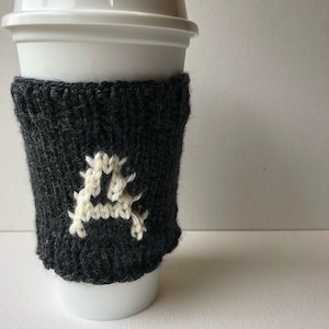 Monogrammed A Reusable Knit Coffee Cup Sleeve
