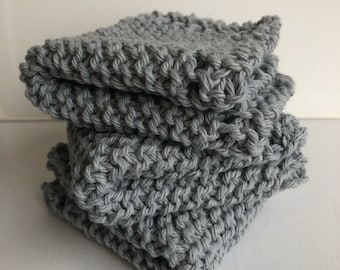 Paño de cocina de algodón gris tejido a mano / Paño de cocina reutilizable / Decoración rústica para el hogar
