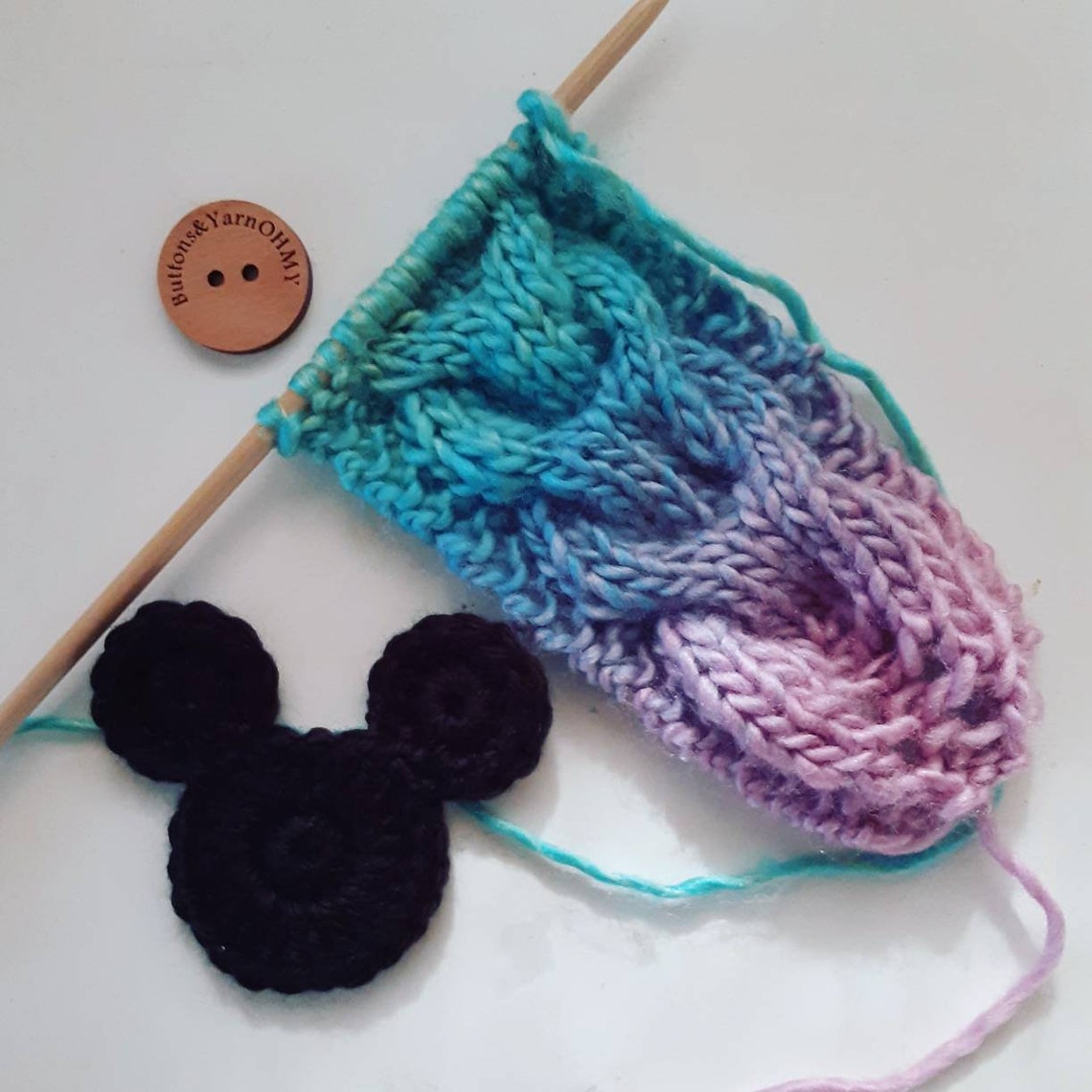 Pastel Unicorn Mickey Cable Knit Mug Cozy | Etsy
