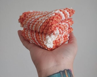 Creamsicle gebreide katoenen vaatdoek