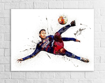 Neymar Soccer Canvas: Gallery Wrap, Fine Art Poster