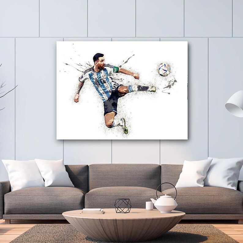 Lionel Messi Argentina Art Print, Soccer Star Poster, Man Cave Decor Bild 5