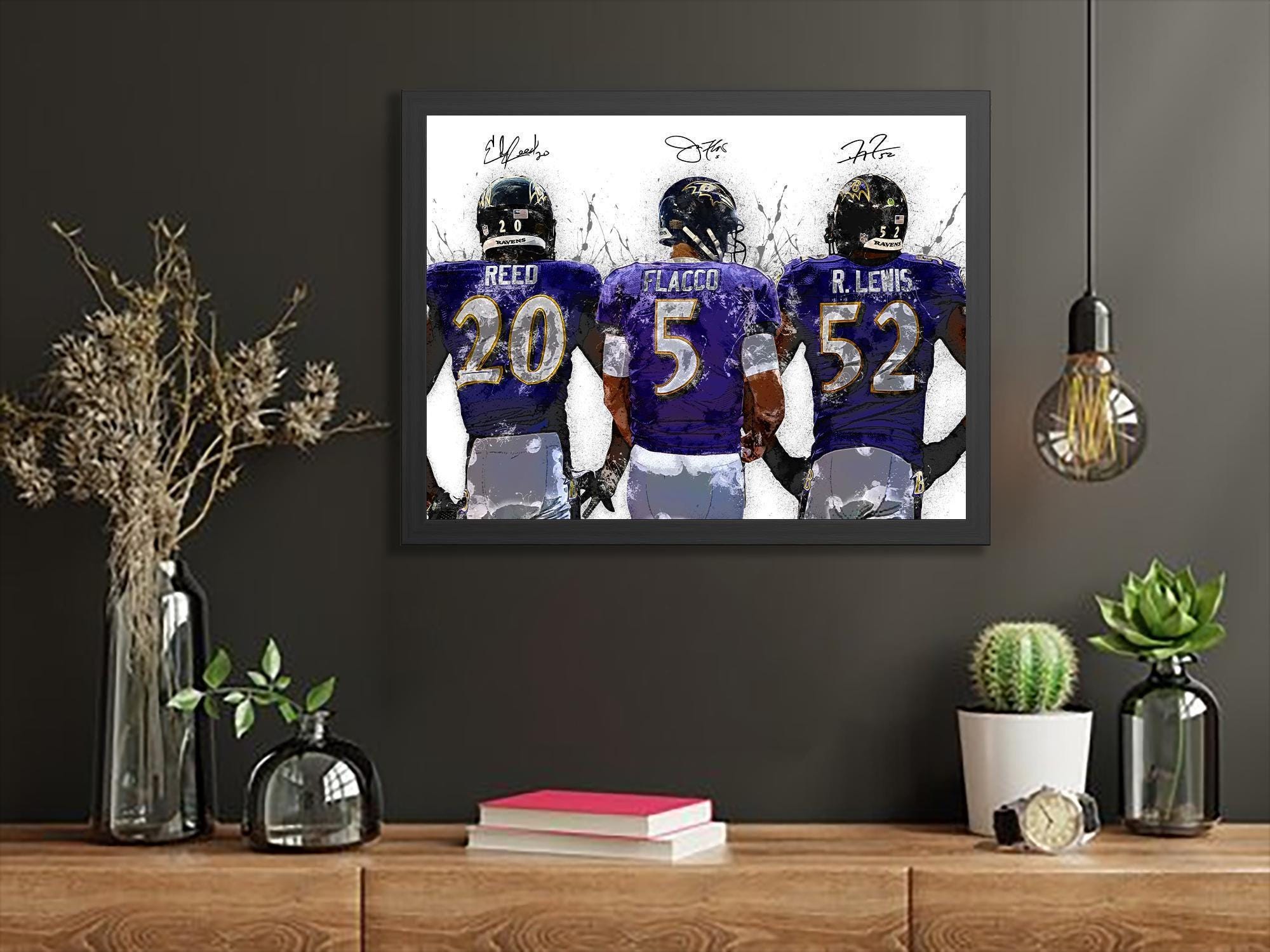 Baltimore Ravens Legends Poster: Ed Reed, Ray Lewis, Joe Flacco - Man ...