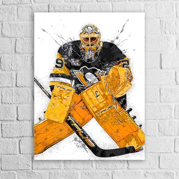 Marc Andre Fleury Penguins Poster, Gallery Canvas Wrap, Man Cave, Kids room