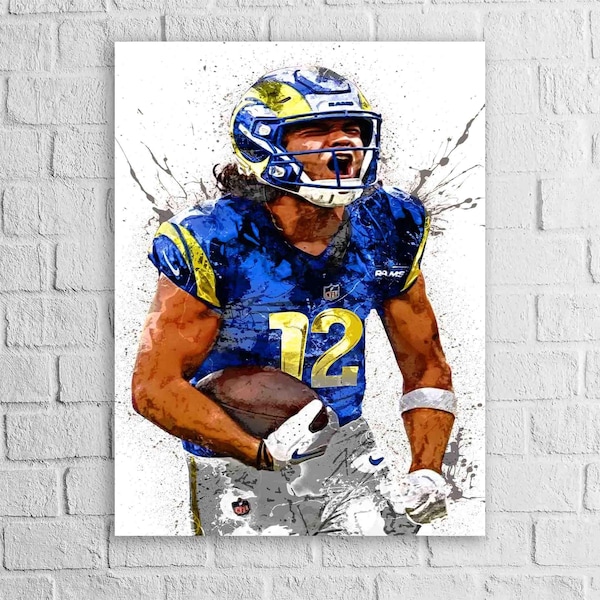 Puka Nacua Poster, Los Angeles Rams Art, Man Cave Decor
