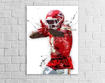 Xavier Worthy Poster, Kansas City Chiefs Art, Man Cave Decor