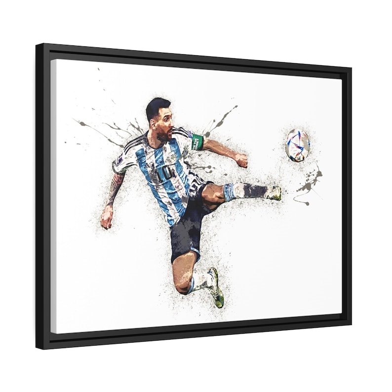 Lionel Messi Argentina Art Print, Soccer Star Poster, Man Cave Decor Bild 2
