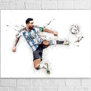 Lionel Messi Argentina Art Print, Soccer Star Poster, Man Cave Decor Bild 1