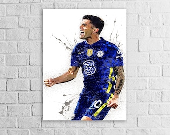 Christian Pulisic Soccer Art Print, Gallery Canvas, Man Cave Decor
