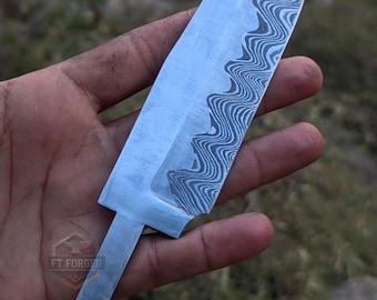 custom knife, Damascus steel chef knife blank blade, handmade kitchen knife blade