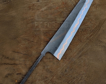 custom knife blank blade copper cu mai knife carbon steel chef knife blank hand forged knife making