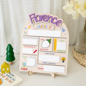 Customized First And Last Day School Sign, Back to School Board for Kid, Dry Erase Sign, Acrylic School Photo Prop, interchangeable Board