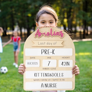 Erster Schultag Schild, Fotorequisite, letzter Schultag Schild, wiederverwendbares Schulschild für Kinder, wiederverwendbares Schulschild