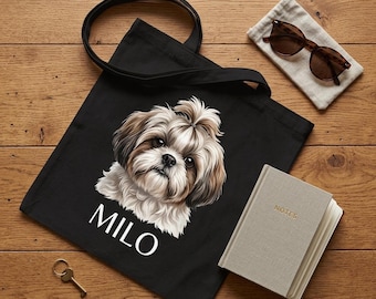 Custom Pet Tote Bag, Personalized Cotton Dog Cat Bag, Unique Pet Photo Print Gift, Eco-friendly Animal Lover Bag