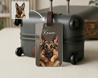 Custom Pet Luggage Tag Personalized Dog Cat Tag Pet Portrait Luggage Tag Pet Memorial Tag Custom Pet Gift Dog Lover Gift