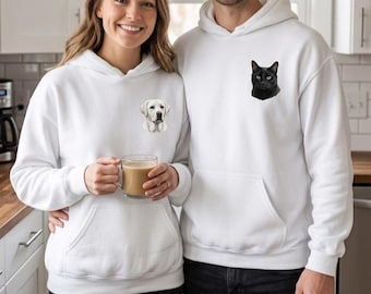Adorable Custom Pet Hoodie Personalized Cute Photo Cartoon Original Memory Keepsake Sweatshirt