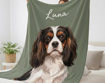Custom Pet Photo Blanket With Photo Personalized Blanket Pet Blanket Pet Memorial Gift Dog Loss Gifts