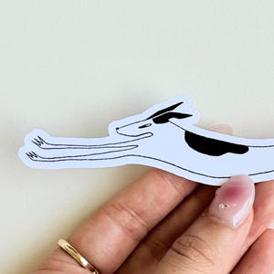 Long Boy Sticker, Dog, Hound, Borzoi, Greyhound, Whippet, Saluki, Waterproof Vinyl, 5 inch