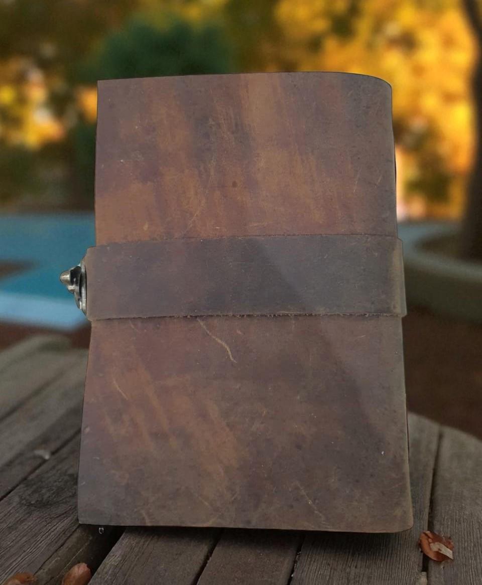 Vintage Handmade Leather Journal – Large Antique Notebook With Deckle ...