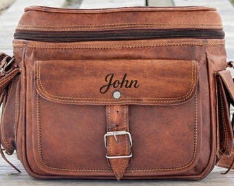 Handmade Genuine Leather Camera Bag – DSLR Crossbody Messenger Photography Bag