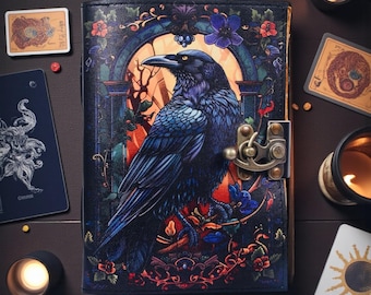 The Raven Leather Journal – Gothic Grimoire Book of Shadows