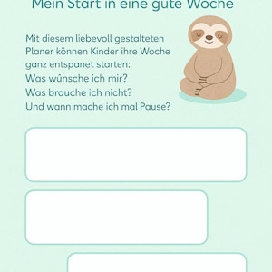 子供向けのウェルビーイング週間プランナー - ぬり絵ページとセルフケアの質問付き（印刷用PDF）