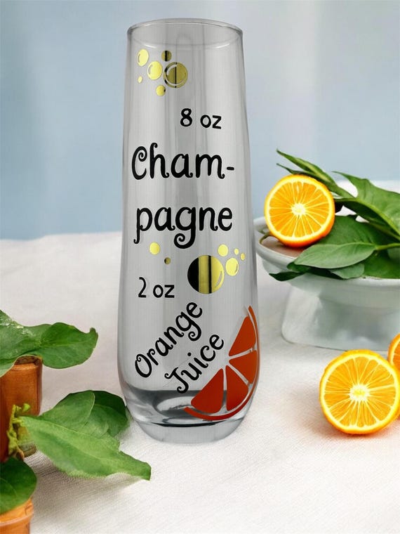 Mimosa Recipe Champagne Flute - Stemless