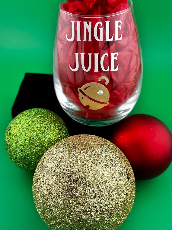 Glitter Bell Wine Glass – Holiday Humor Gift