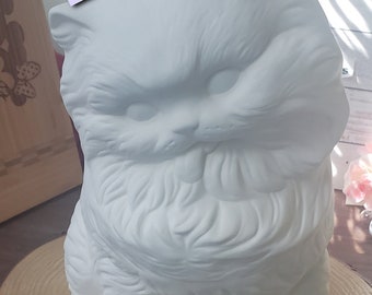 Bisque - Handmade - Large Tall Sitting Cat -  Great time of the year to paint a Cat! Hand Made  Ready to Paint Last One!