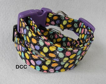 Dog Collar Easter Egg Sparkle Glitter Yellow Purple Colorful Adjustable Dog Collar with D Ring Easter Egg Hunt Flower Floral Basket Stripes