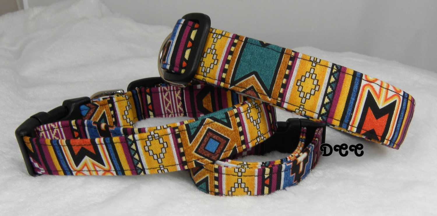 Dog Collar Native Indian Southest Stripes Tribal Geometric Etsy