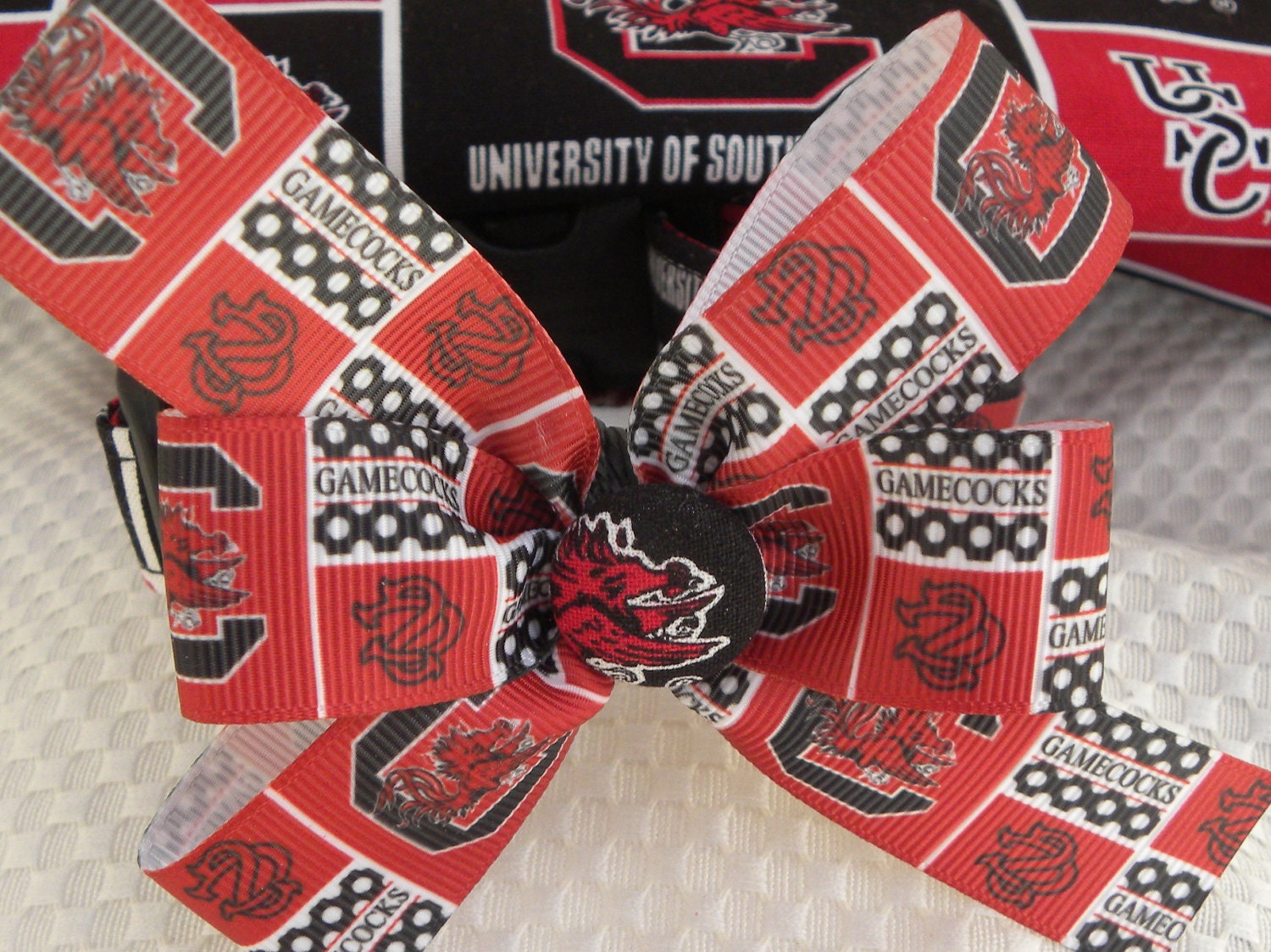 Dog Collar USC University of South Carolina Gamecock w Ribbon Etsy