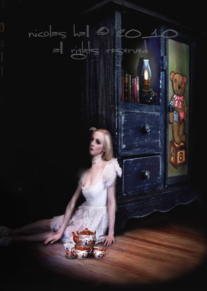 The Dollhouse Chapter One 8 x 10 China Doll Tea Set and Wardrobe Limited Edition Print image 1