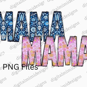 Mama PNG file Pink and Blue