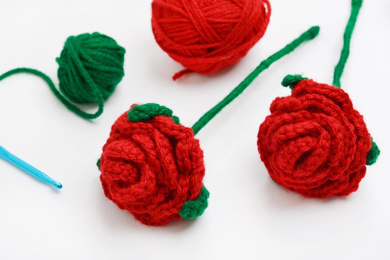 Crochet Rose Pattern PDF – Easy Flower Tutorial – DIY Bouquet ...