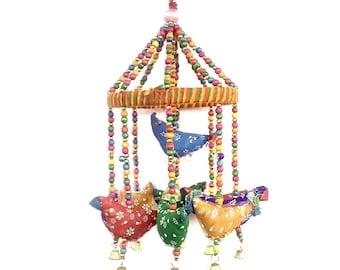 Decorative Beaded Bird Mobile Wind Chime, Home & Office Decor, Festival, Christmas Gifts, Greetings.