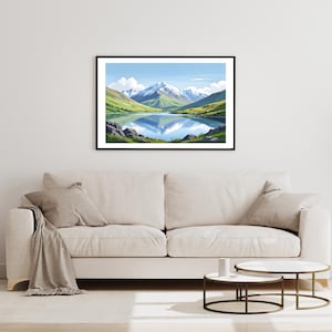 Mount Snowdon Travel Poster: Welsh Landscape Watercolor Art Print