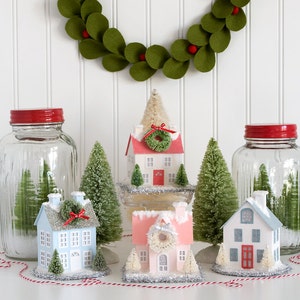 Putz House DIY Christmas Ornament Kit Make a Christmas Village of 4 Paper House Christmas Decorations Christmas Craft Kit & DIY Gift image 8