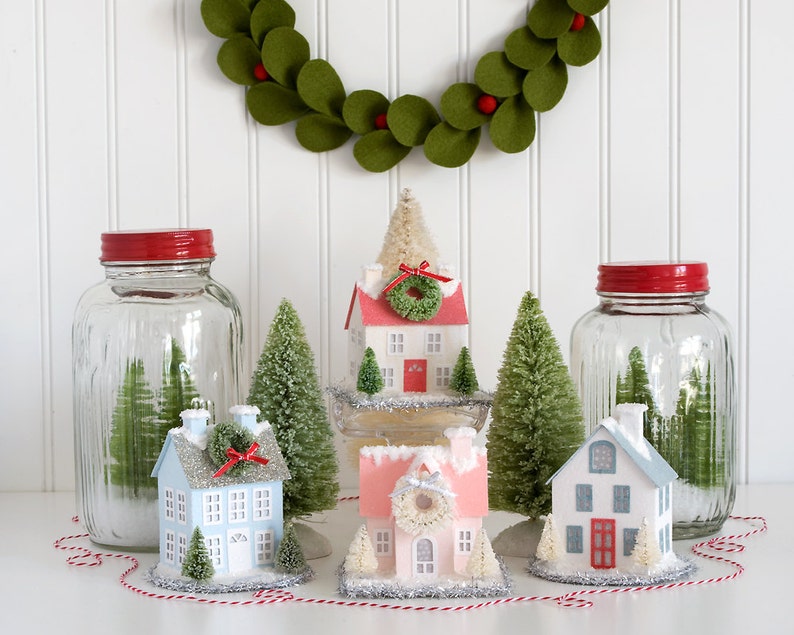 Putz House DIY Christmas Ornament Kit Make a Christmas Village of 4 Paper House Christmas Decorations Christmas Craft Kit & DIY Gift image 8