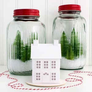 Kit fai da te Putz House - Crea una casa di carta per un villaggio natalizio in miniatura o in formato lumino - Artigianato per feste di Natale, decorazione per caminetto in stile fattoria - Prim