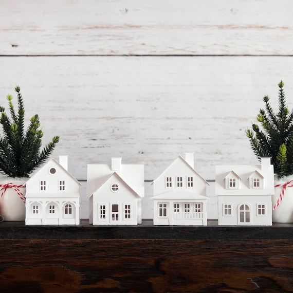 Christmas Village Craft Kit Build Decorate 4 Putz House Christmas Decorations Creative Handmade Gift Under 50 Holiday Party Craft Etsy Canada