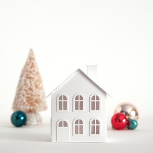 DIY-Weihnachtsdorf-Haus-Bastelkit, Putz-Hausverzierung oder beleuchtete Dekoration, Feiertags-Party-Handwerk, handgemachtes Geschenk unter 20 - Hafenblick