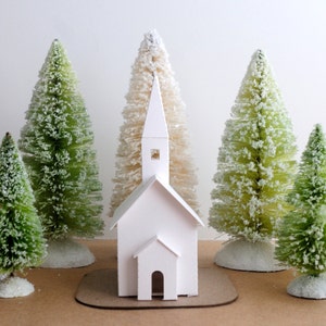 Putz Church Christmas Craft Kit - Putz House Ornament Kit - DIY Christmas Decoration - 5" Tall - Make Your Own Christmas Mantel Decor