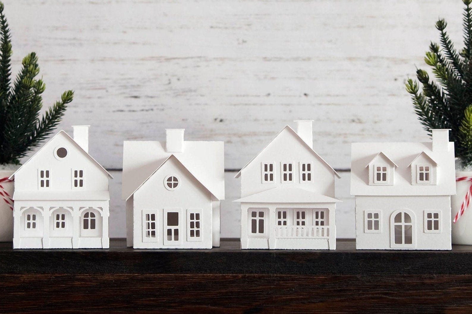 DIY Christmas Village Craft Kit 4 Paper Houses to Build Etsy