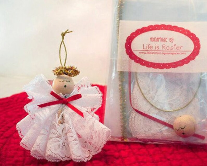 DIY Angel Ornament Christmas Craft Kit Lace Angel Christmas Etsy