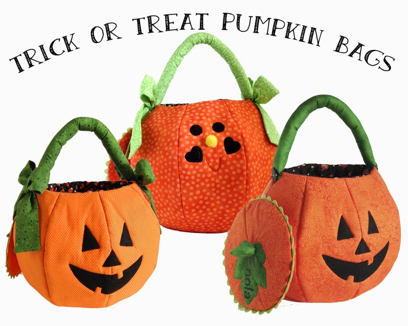 Personalized Pumpkin Trick or Treat Bag - Halloween candy bag