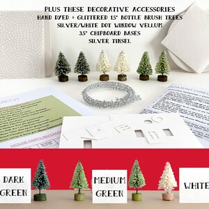 Putz House DIY Christmas Ornament Kit Make a Christmas Village of 4 Paper House Christmas Decorations Christmas Craft Kit & DIY Gift image 4